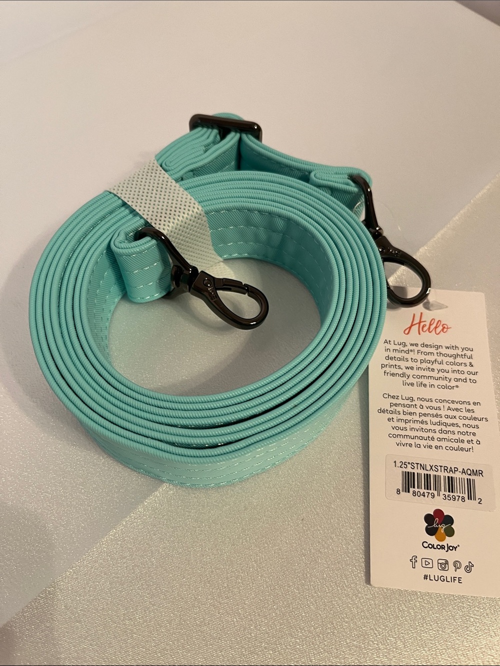 LUG - Adjustable Satin Luxe VL Strap - 1.25" Aquamarine